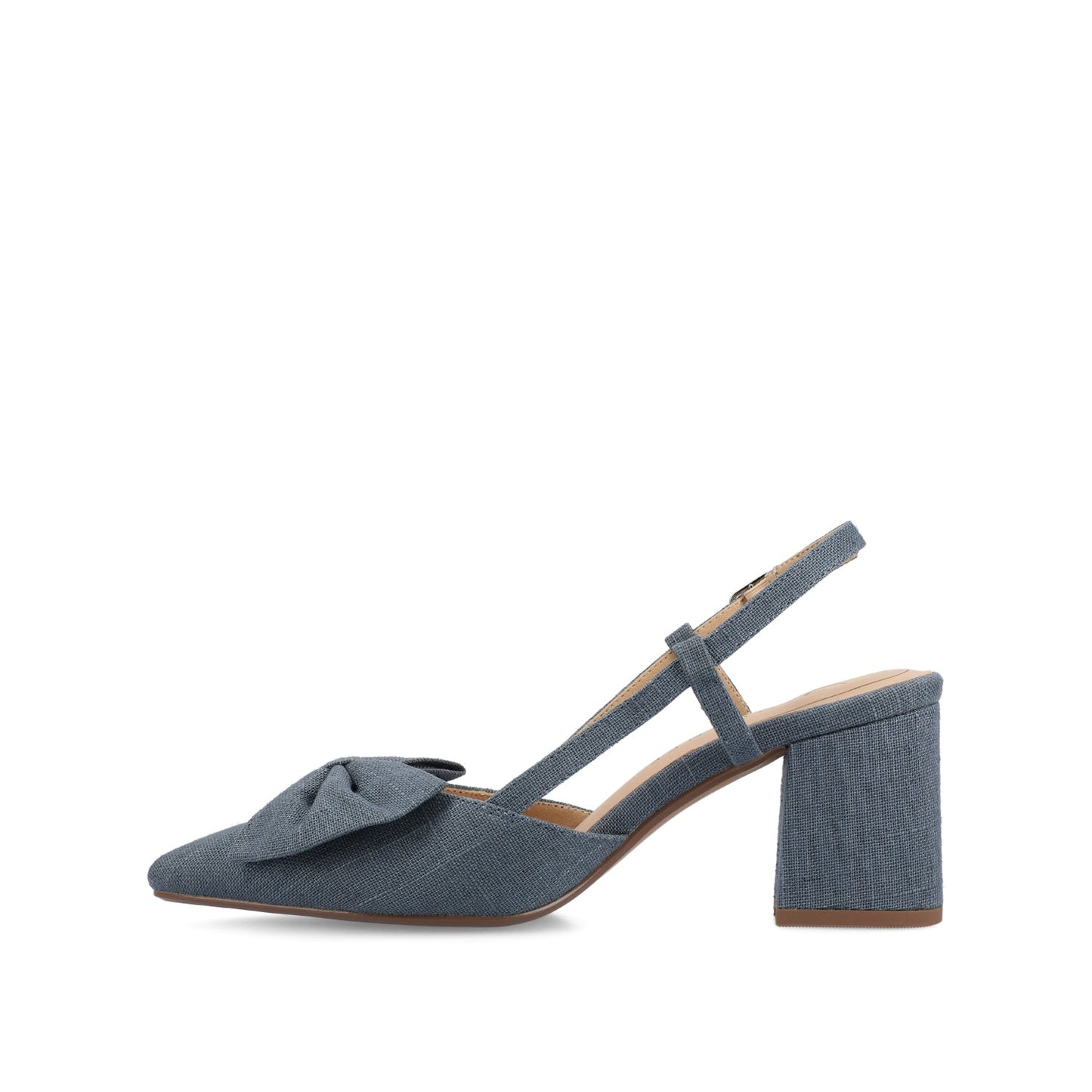 Journee TAILYNN SLINGBACK BLOCK HEELS IN STATEMENT IN WIDE - Denim