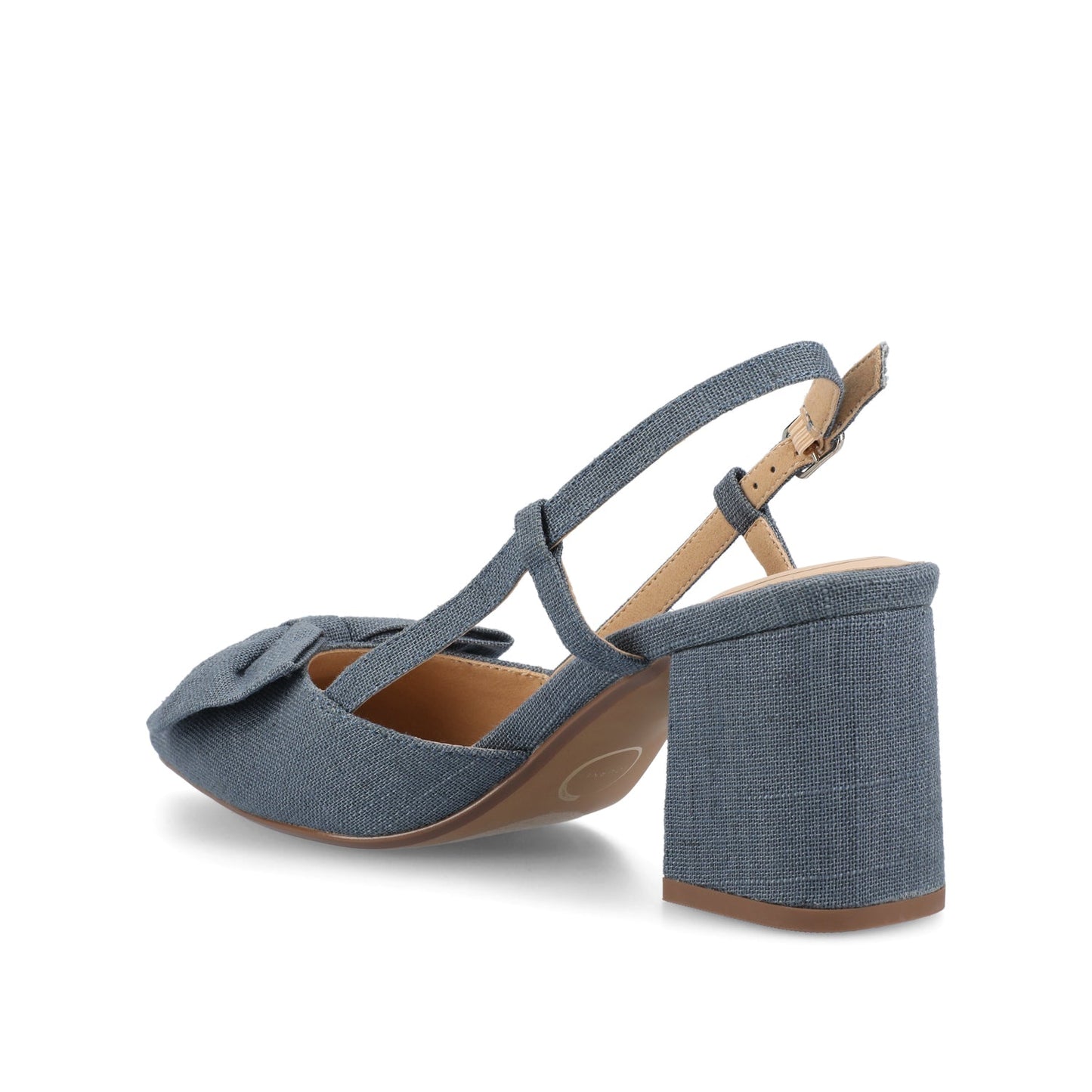 Journee TAILYNN SLINGBACK BLOCK HEELS IN STATEMENT IN WIDE - Denim