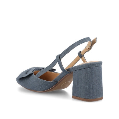 Journee TAILYNN SLINGBACK BLOCK HEELS IN STATEMENT IN WIDE - Denim
