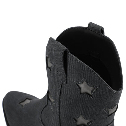 Journee UNDERWOOD WESTERN STAR BOOTIES IN WIDE - Charcoal