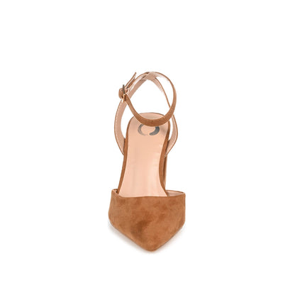Journee TYYRA BLOCK HEELS IN FAUX SUEDE IN WIDE - Tan