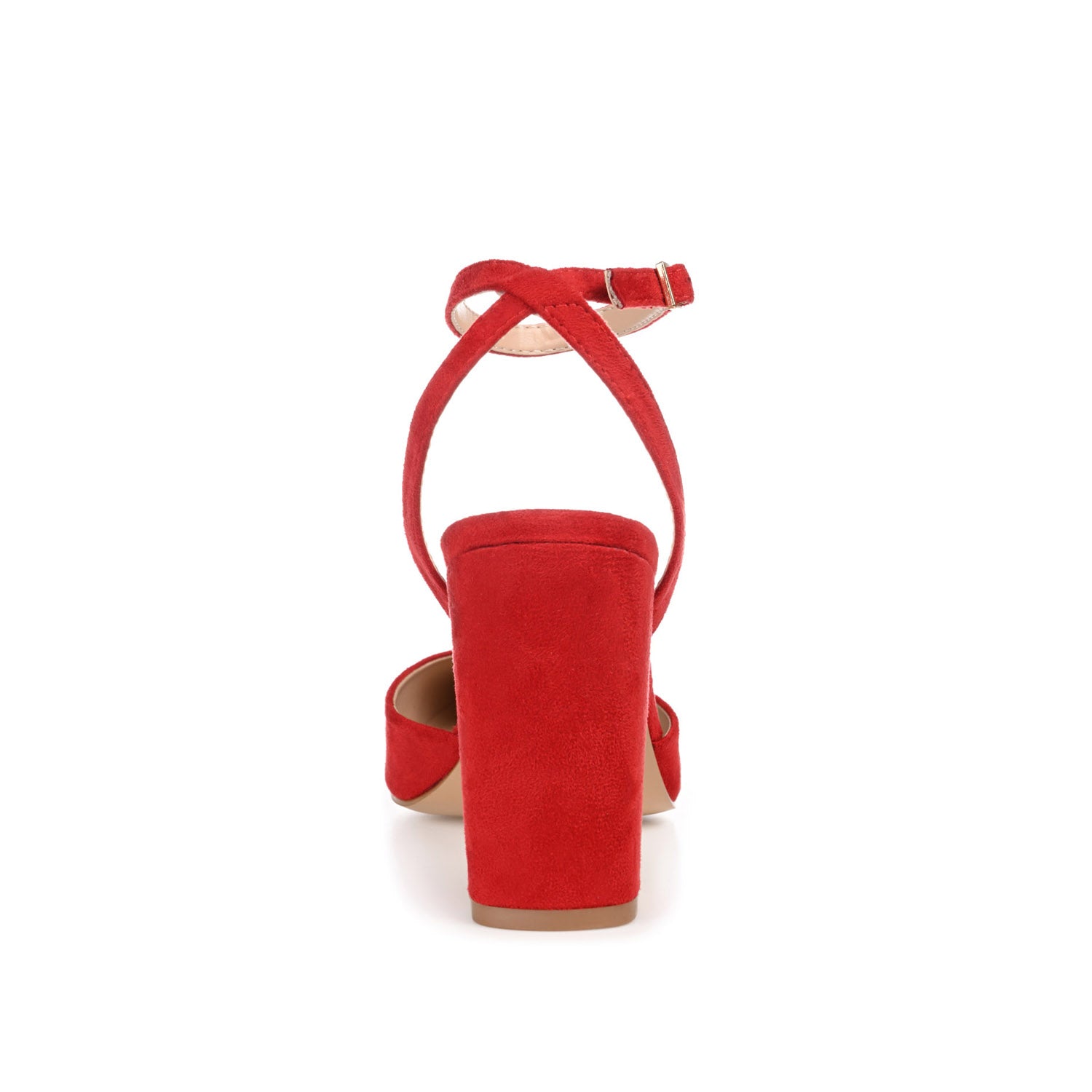 Journee TYYRA BLOCK HEELS IN FAUX SUEDE IN WIDE - Red