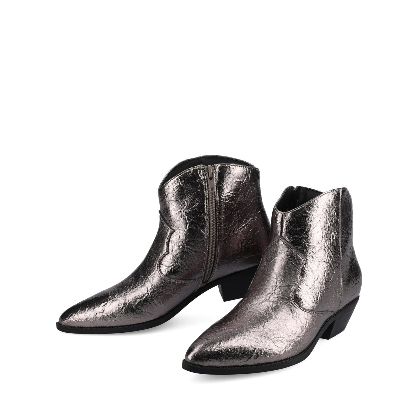 Journee TALIAH WESTERN ANKLE BOOTIES IN WIDE - Pewter