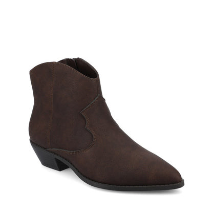 Journee TALIAH WESTERN ANKLE BOOTIES IN WIDE - Vintage Brown