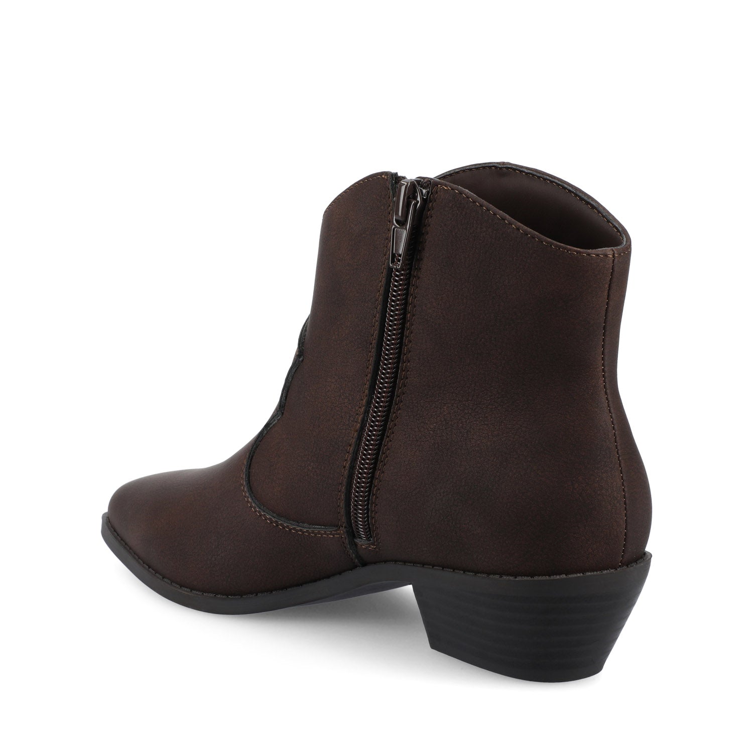 Journee TALIAH WESTERN ANKLE BOOTIES IN WIDE - Vintage Brown