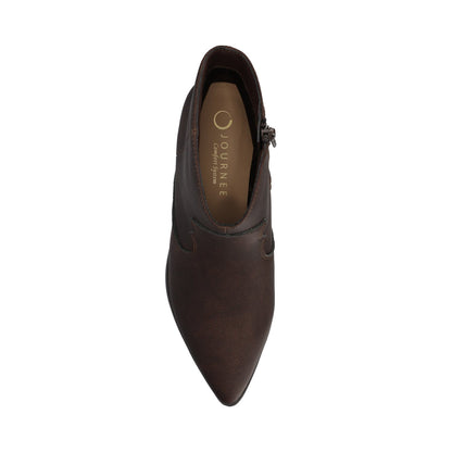 Journee TALIAH WESTERN ANKLE BOOTIES IN WIDE - Vintage Brown