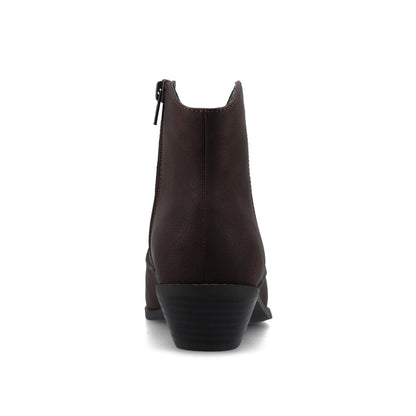 Journee TALIAH WESTERN ANKLE BOOTIES IN WIDE - Vintage Brown