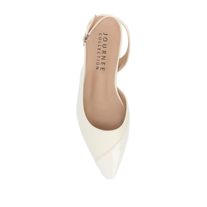 Journee DAPHNNE BALLET FLATS IN TWEED FABRIC IN WIDE - Ivory
