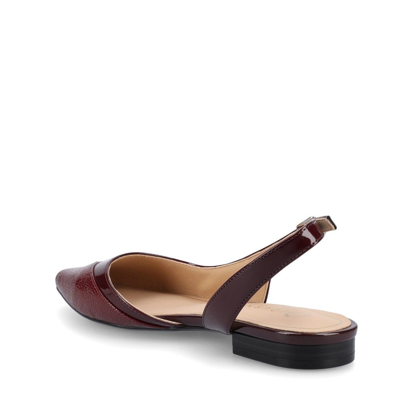 Journee DAPHNNE BALLET FLATS IN TWEED FABRIC STATEMENT IN WIDE - Oxblood Nubuc