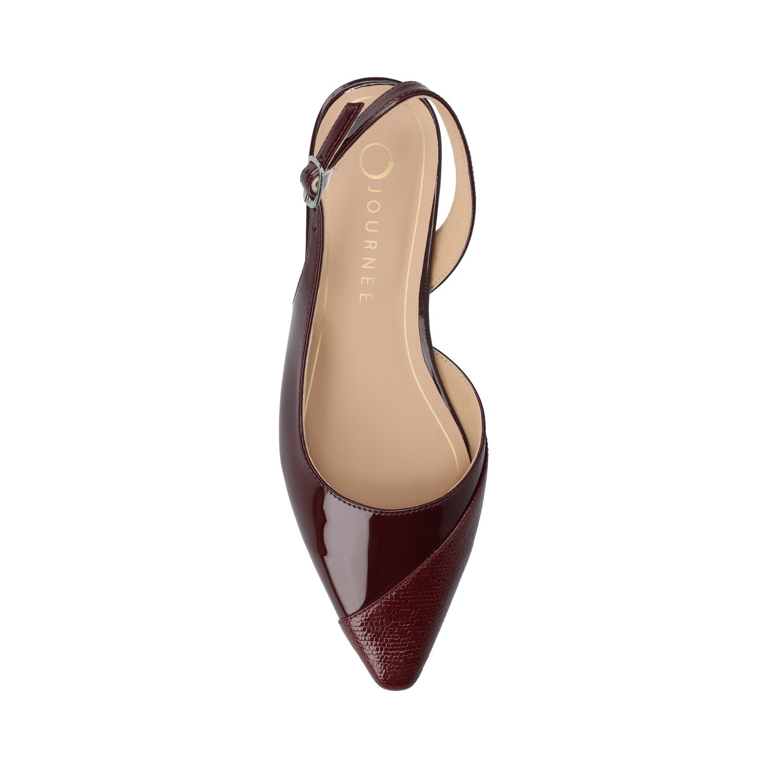 Journee DAPHNNE BALLET FLATS IN TWEED FABRIC STATEMENT IN WIDE - Oxblood Nubuc