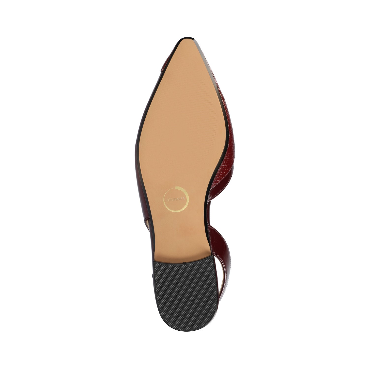 Journee DAPHNNE BALLET FLATS IN TWEED FABRIC STATEMENT IN WIDE - Oxblood Nubuc