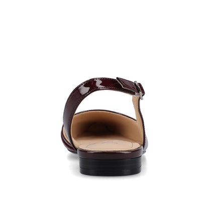 Journee DAPHNNE BALLET FLATS IN TWEED FABRIC STATEMENT IN WIDE - Oxblood Nubuc
