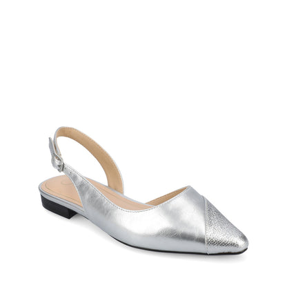 Journee DAPHNNE BALLET FLATS IN TWEED FABRIC STATEMENT IN WIDE - Silver