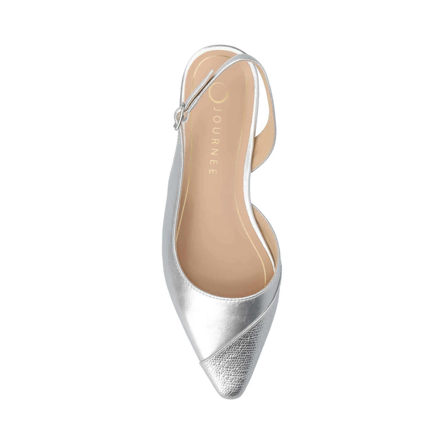 Journee DAPHNNE BALLET FLATS IN TWEED FABRIC STATEMENT IN WIDE - Silver