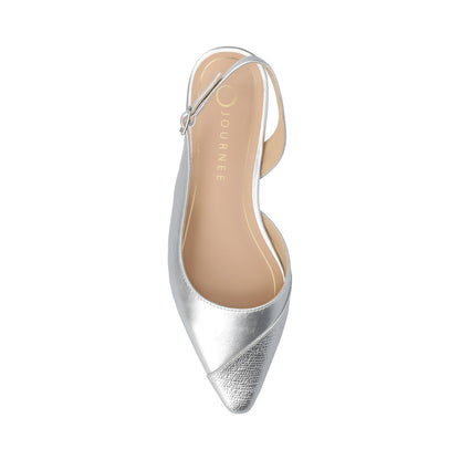 Journee DAPHNNE BALLET FLATS IN TWEED FABRIC STATEMENT IN WIDE - Silver