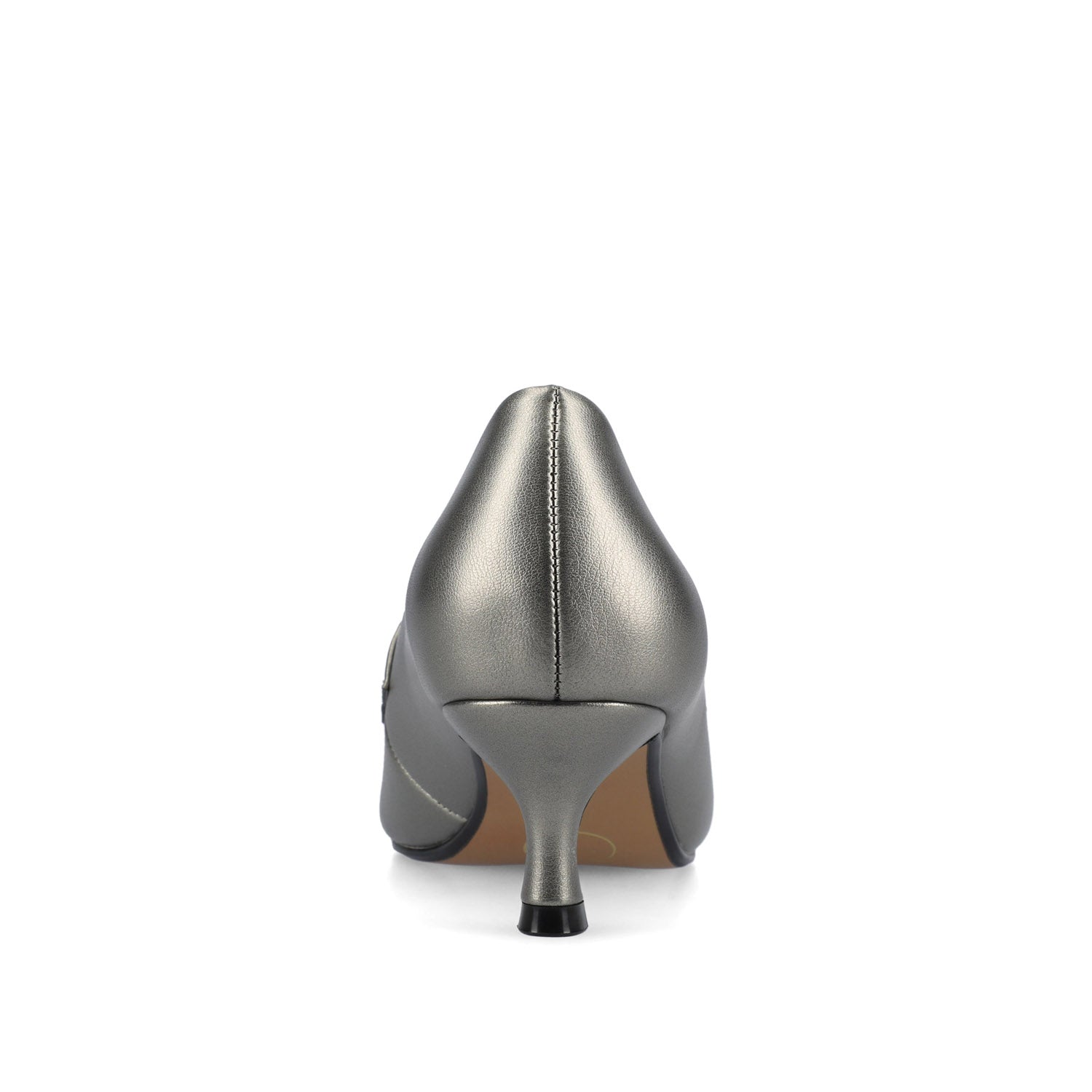 Journee CELINA KITTEN LOAFER HEELS IN CROCO STATEMENT WIDE - Pewter
