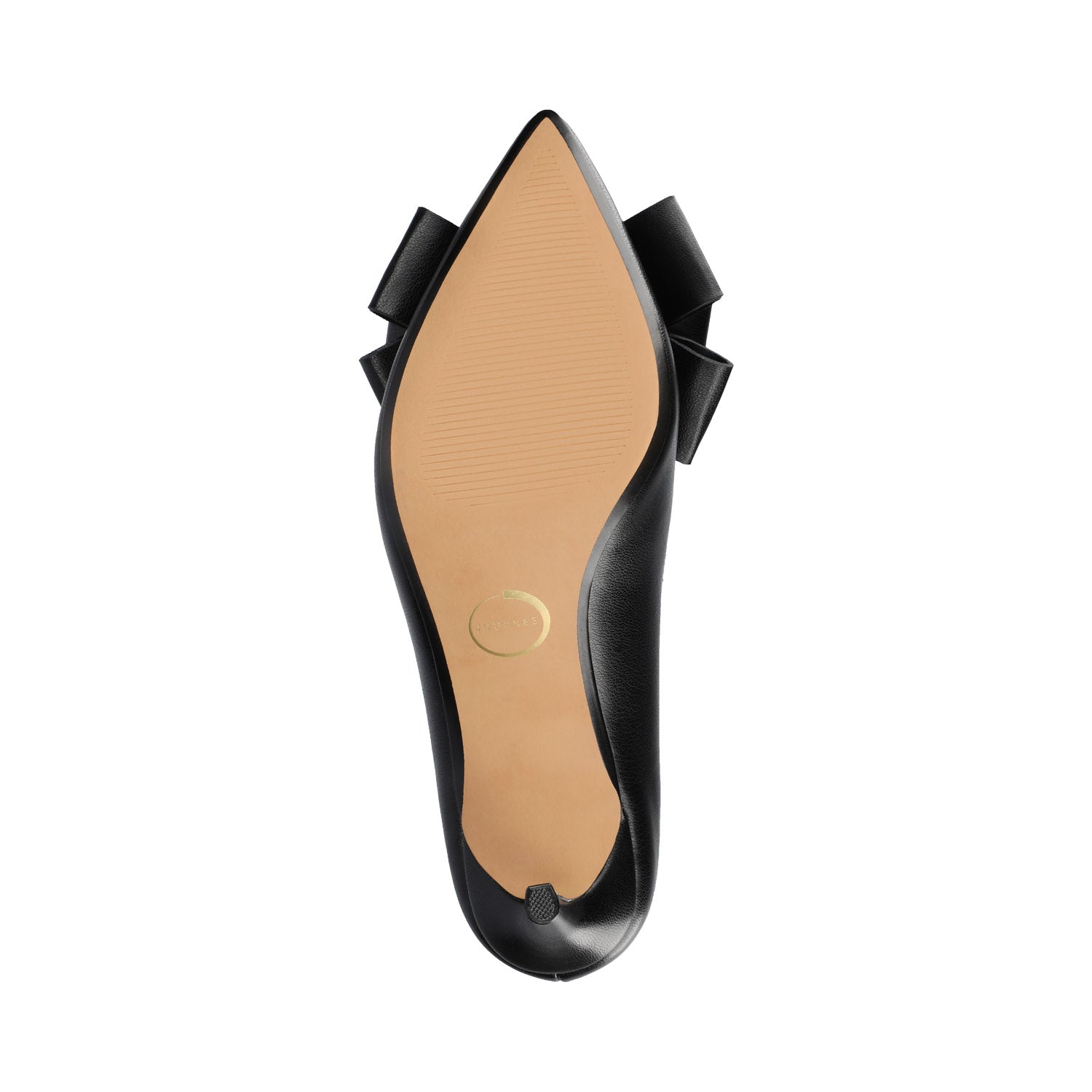 Journee CRYSTOL STILETTO PUMP HEELS IN VEGAN LEATHER IN WIDE - Black