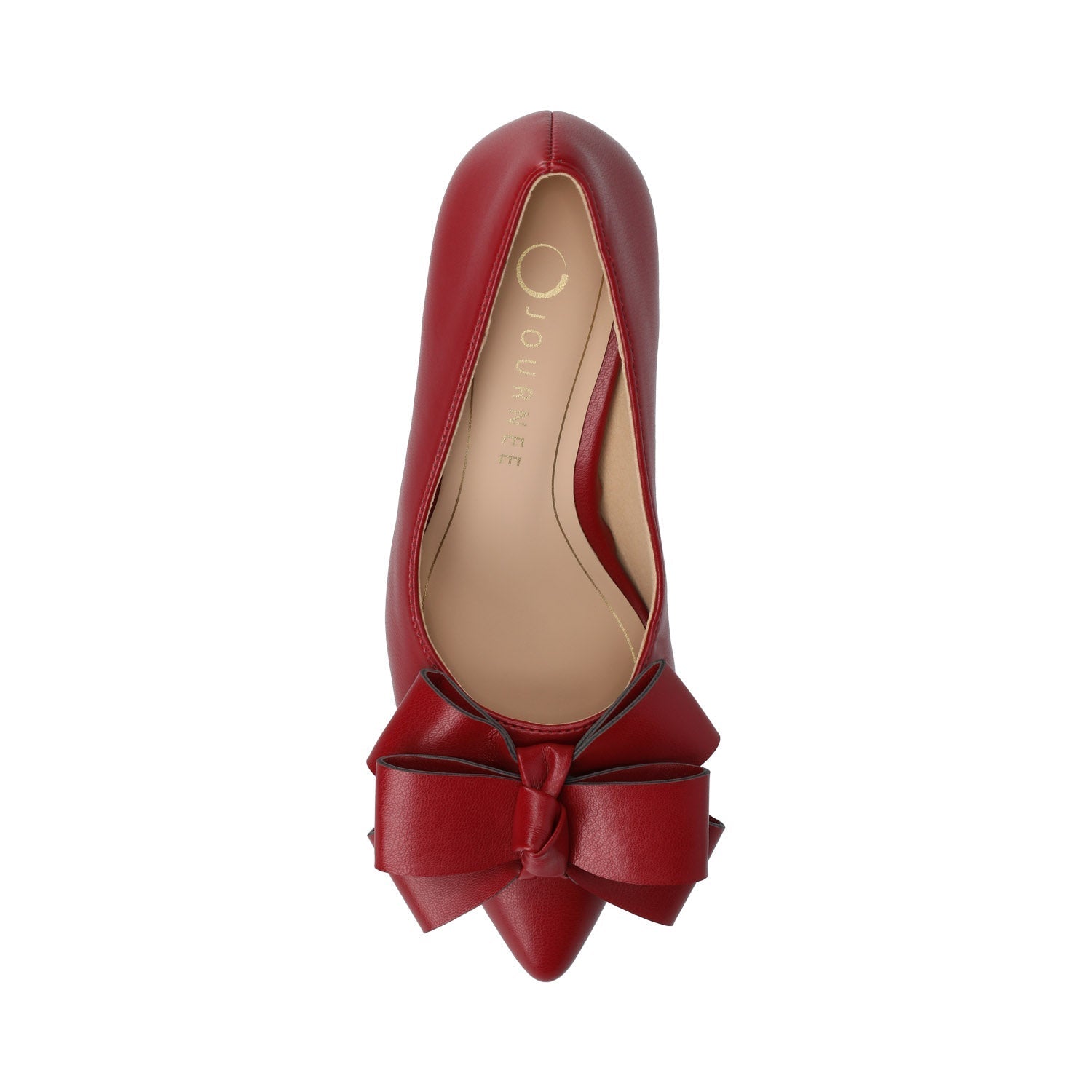 Journee CRYSTOL STILETTO PUMP HEELS IN VEGAN LEATHER IN WIDE - Cranberry