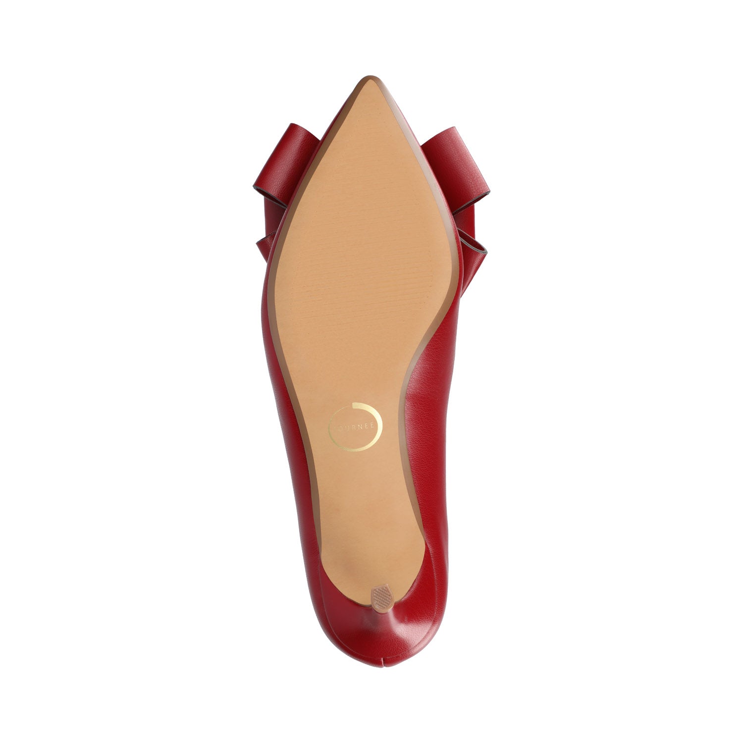 Journee CRYSTOL STILETTO PUMP HEELS IN VEGAN LEATHER IN WIDE - Cranberry