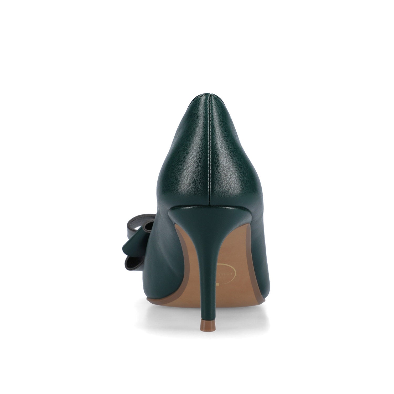 Journee CRYSTOL STILETTO PUMP HEELS IN VEGAN LEATHER IN WIDE - Pine