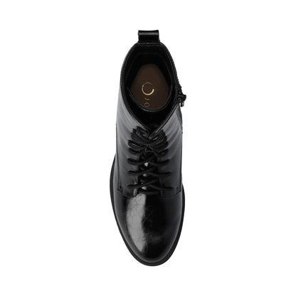 Journee VIENNA COMBAT BOOTIES IN WIDE - Crinkle/Black