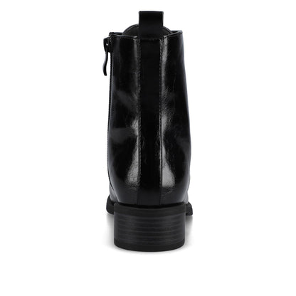 Journee VIENNA COMBAT BOOTIES IN WIDE - Crinkle/Black