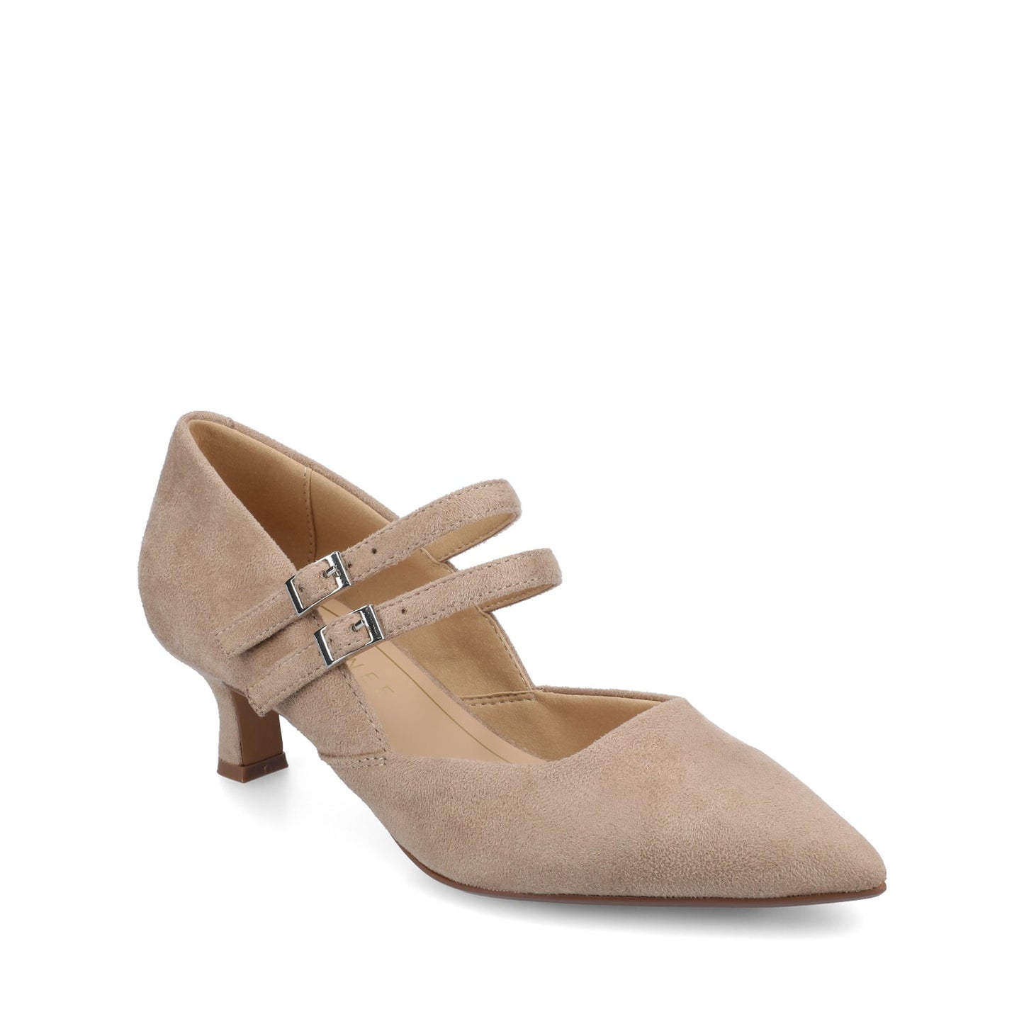 Journee CARNATION MARY JANE PUMPS IN WIDE - Nude Suede