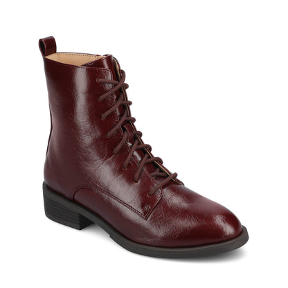Journee VIENNA COMBAT BOOTIES IN WIDE - Oxblood