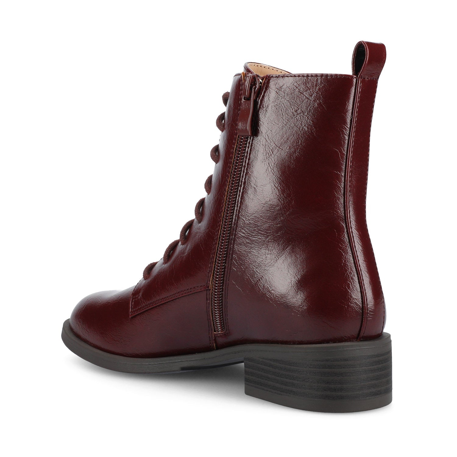 Journee VIENNA COMBAT BOOTIES IN WIDE - Oxblood
