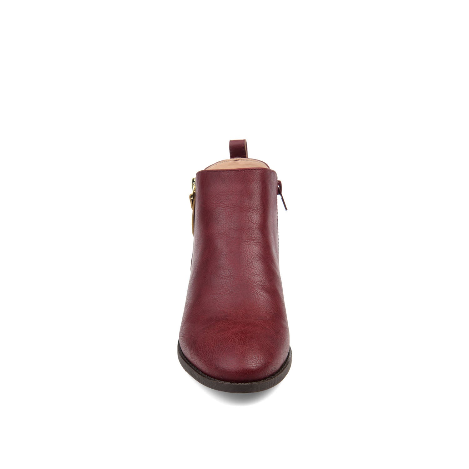 Journee ELLIS ZIP UP VEGAN LEATHER BOOTIES IN WIDE - Wine