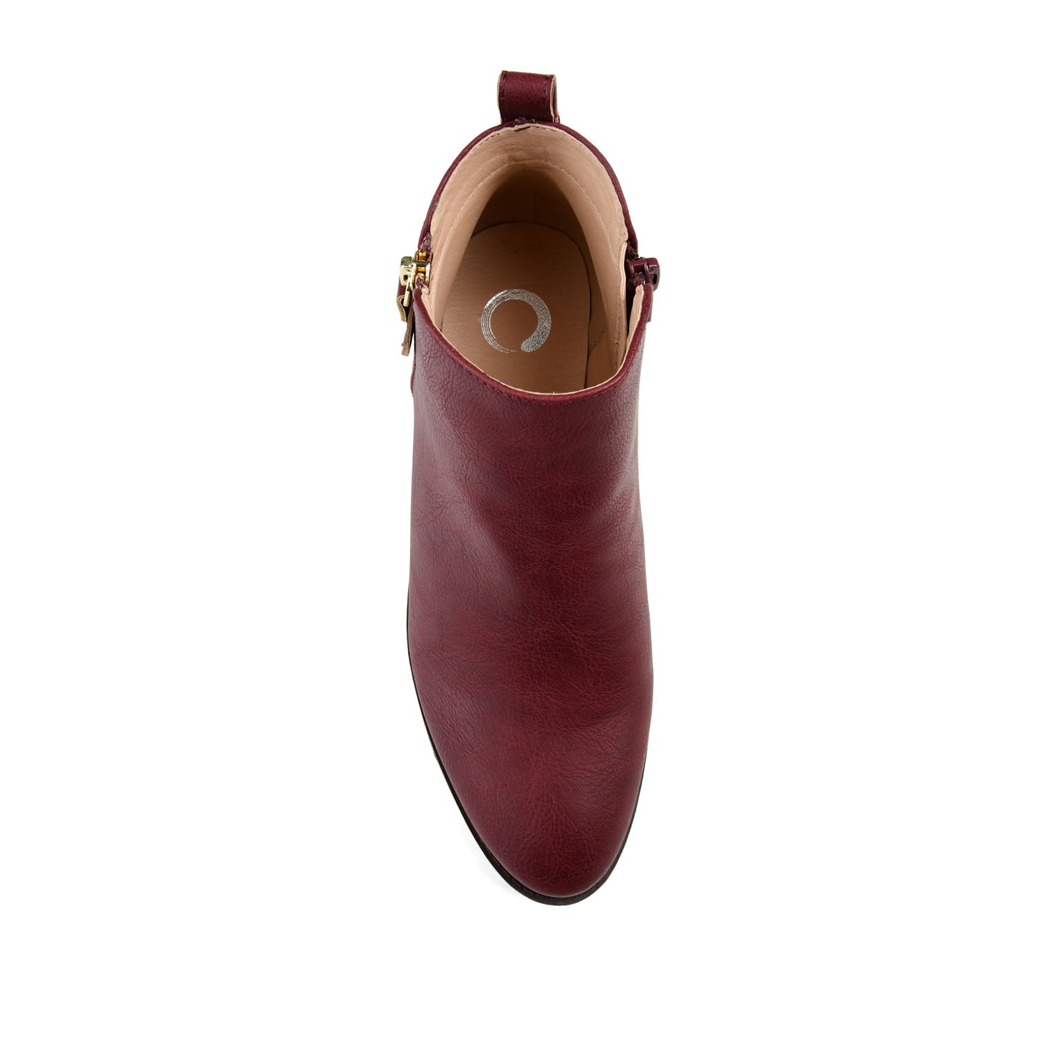 Journee ELLIS ZIP UP VEGAN LEATHER BOOTIES IN WIDE - Wine