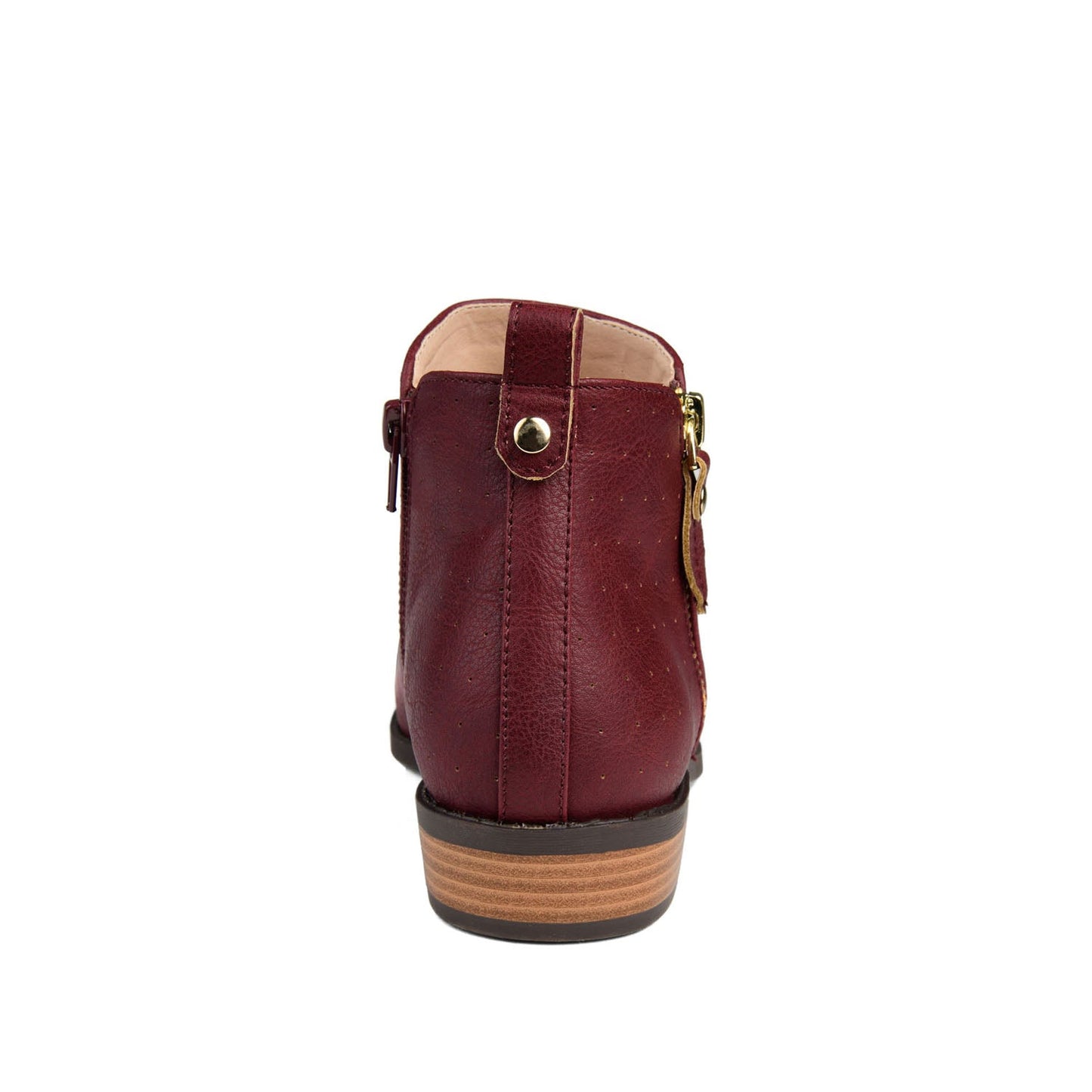 Journee ELLIS ZIP UP VEGAN LEATHER BOOTIES IN WIDE - Wine