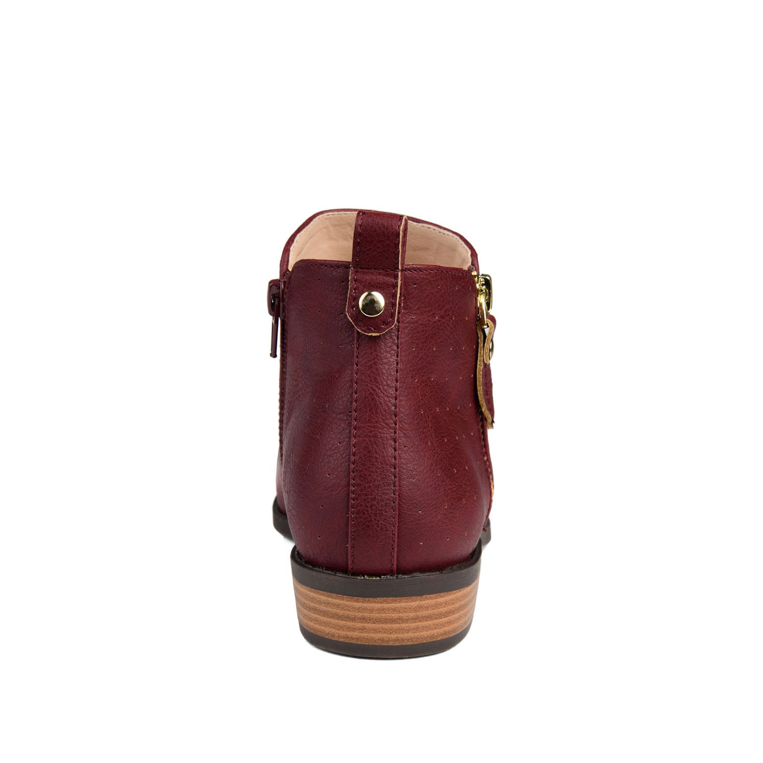 Journee ELLIS ZIP UP VEGAN LEATHER BOOTIES IN WIDE - Wine