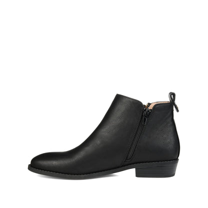 Journee ELLIS ZIP UP VEGAN LEATHER BOOTIES IN WIDE - Black