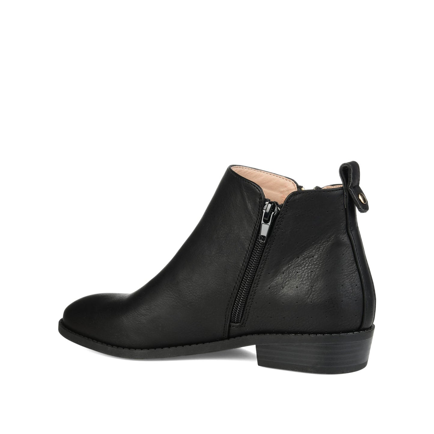 Journee ELLIS ZIP UP VEGAN LEATHER BOOTIES IN WIDE - Black