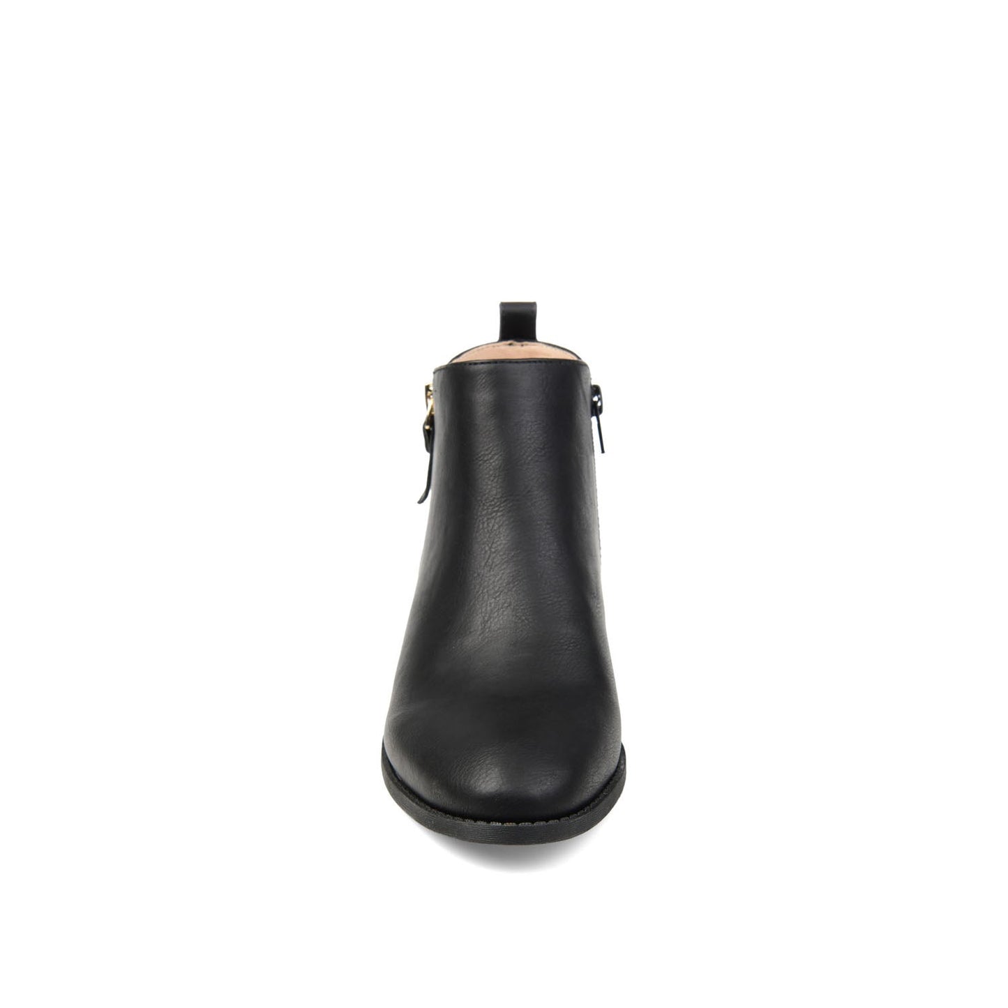 Journee ELLIS ZIP UP VEGAN LEATHER BOOTIES IN WIDE - Black