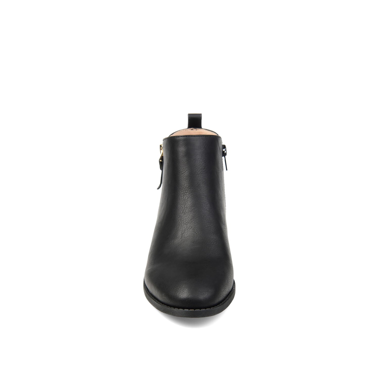 Journee ELLIS ZIP UP VEGAN LEATHER BOOTIES IN WIDE - Black