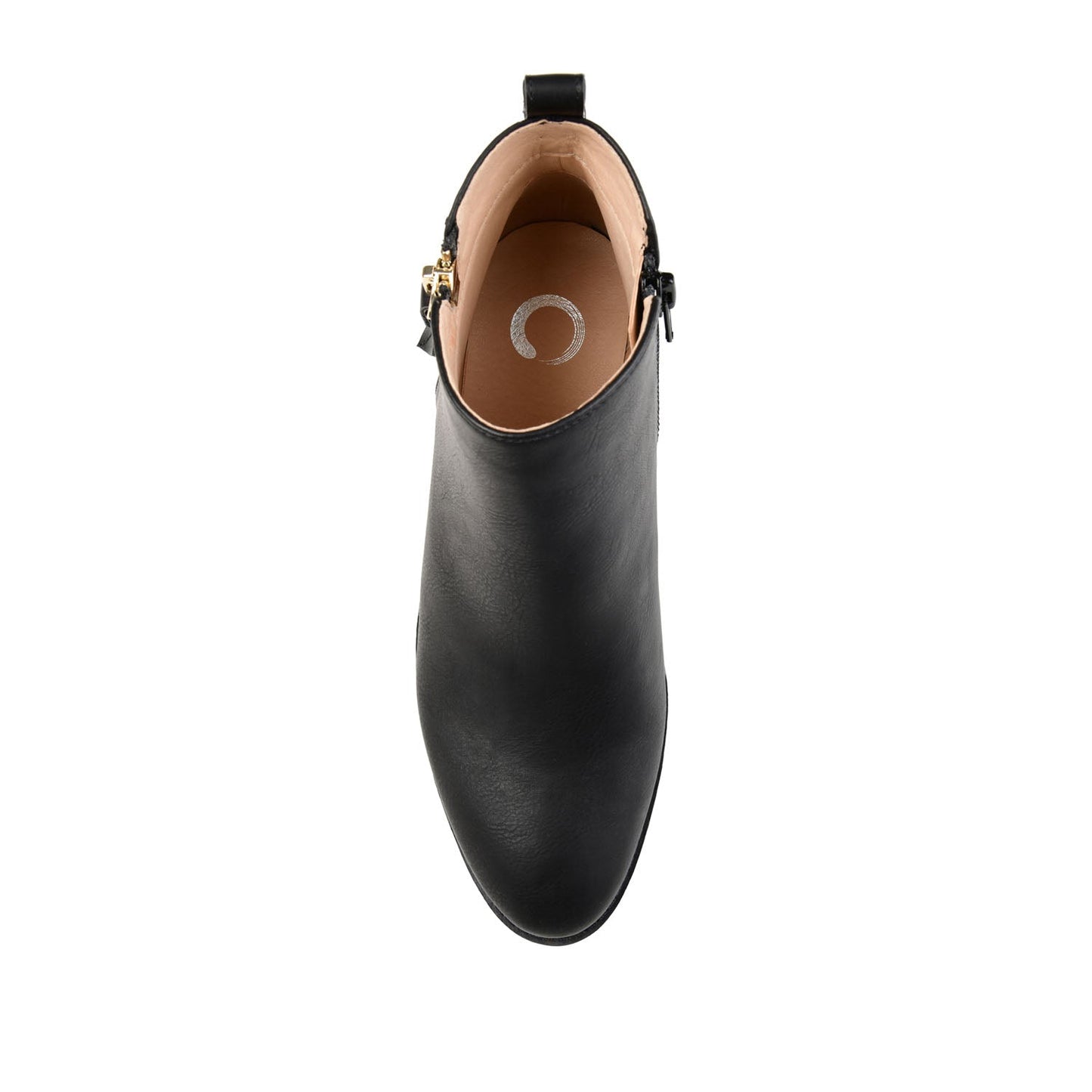 Journee ELLIS ZIP UP VEGAN LEATHER BOOTIES IN WIDE - Black