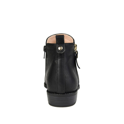 Journee ELLIS ZIP UP VEGAN LEATHER BOOTIES IN WIDE - Black