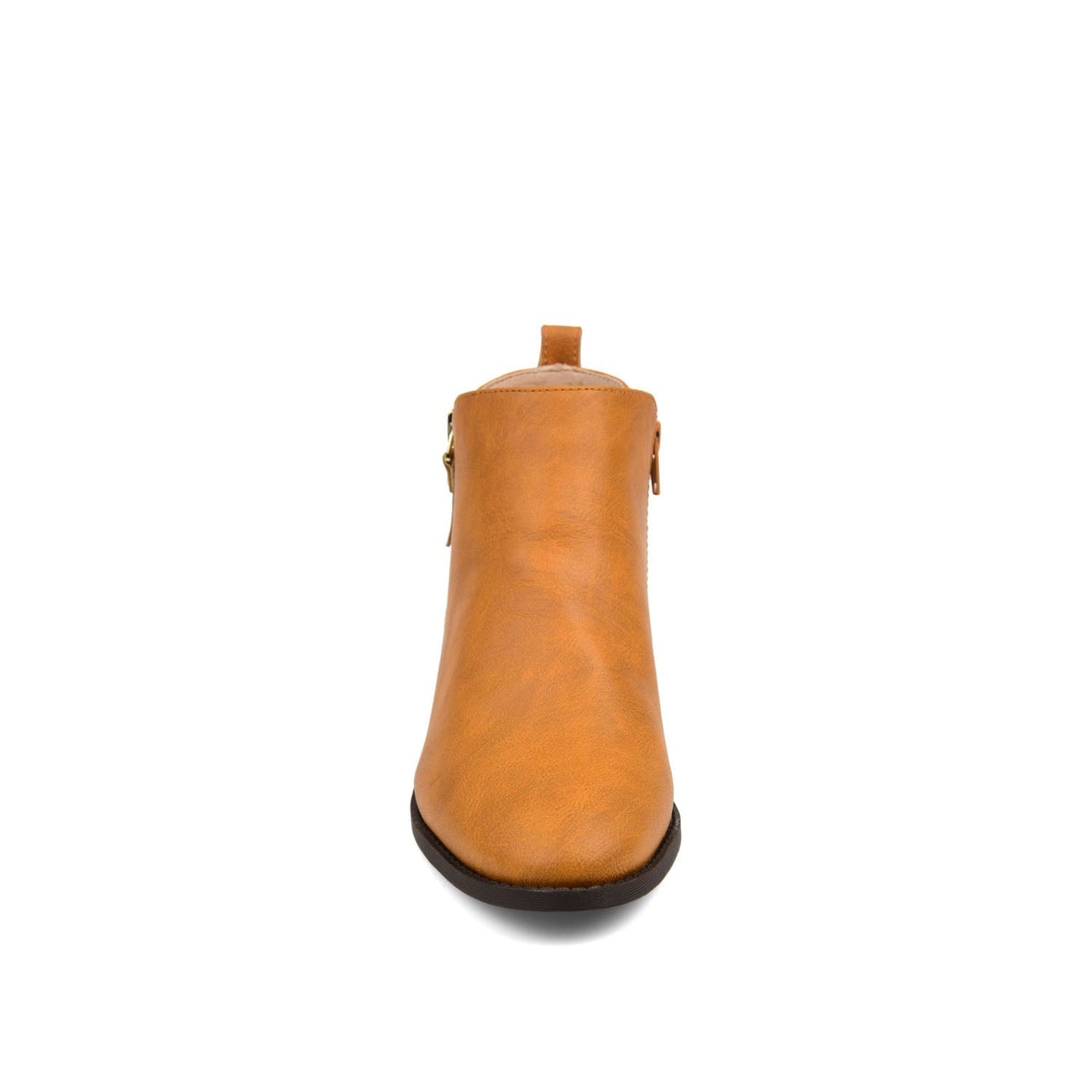 Journee ELLIS ZIP UP VEGAN LEATHER BOOTIES IN WIDE - Mustard
