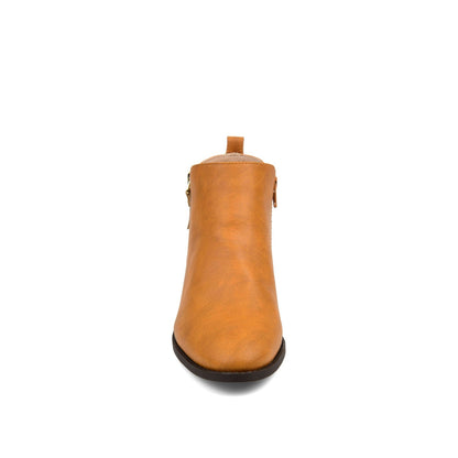Journee ELLIS ZIP UP VEGAN LEATHER BOOTIES IN WIDE - Mustard