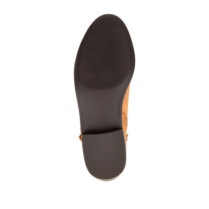Journee ELLIS ZIP UP VEGAN LEATHER BOOTIES IN WIDE - Mustard