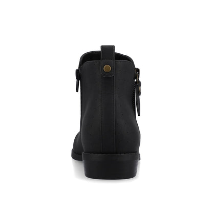 Journee ELLIS ZIP UP VEGAN LEATHER BOOTIES IN WIDE - Vintage Black