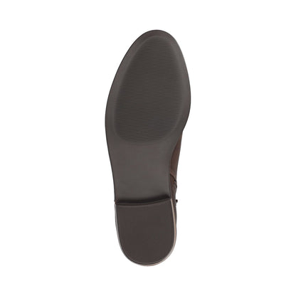 Journee ELLIS ZIP UP VEGAN LEATHER BOOTIES IN WIDE - Vintage Chocolate