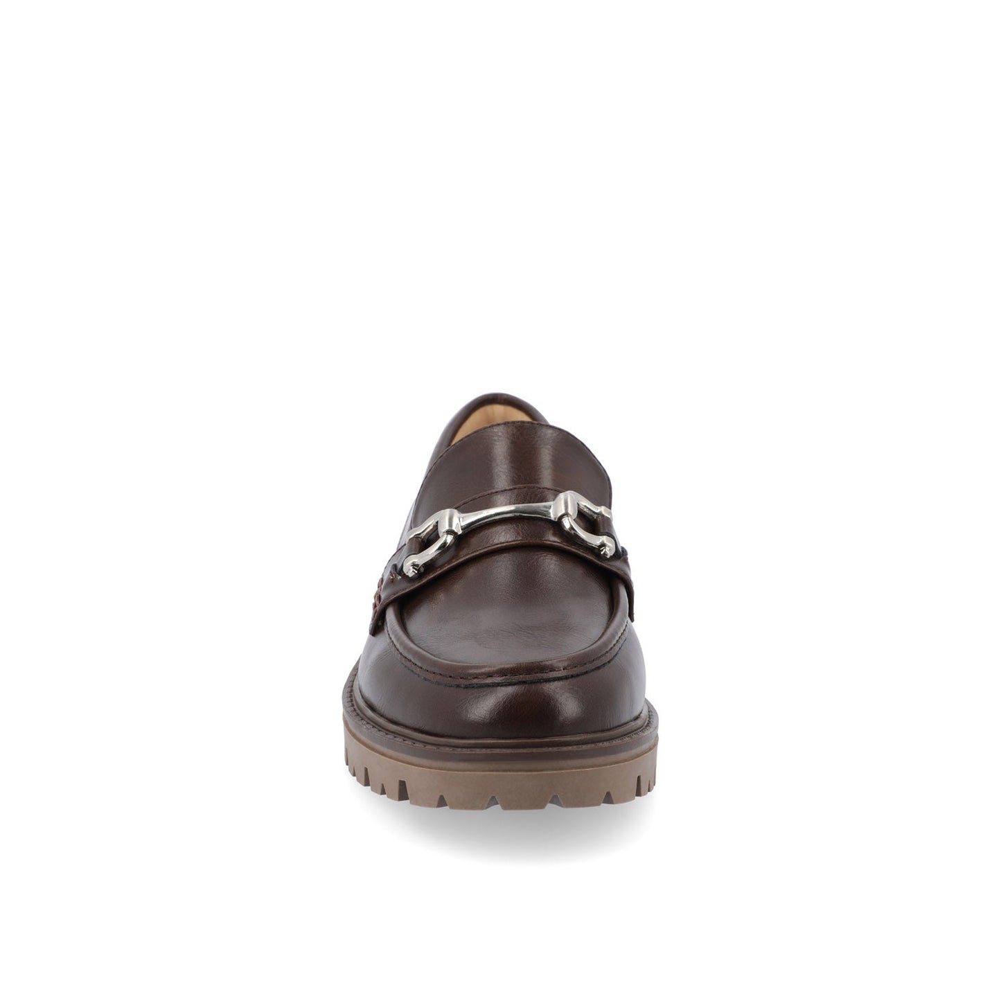 Journee JESSAMEY HORSE BIT LOAFER FLATS IN WIDE - Brown Vegan Leather