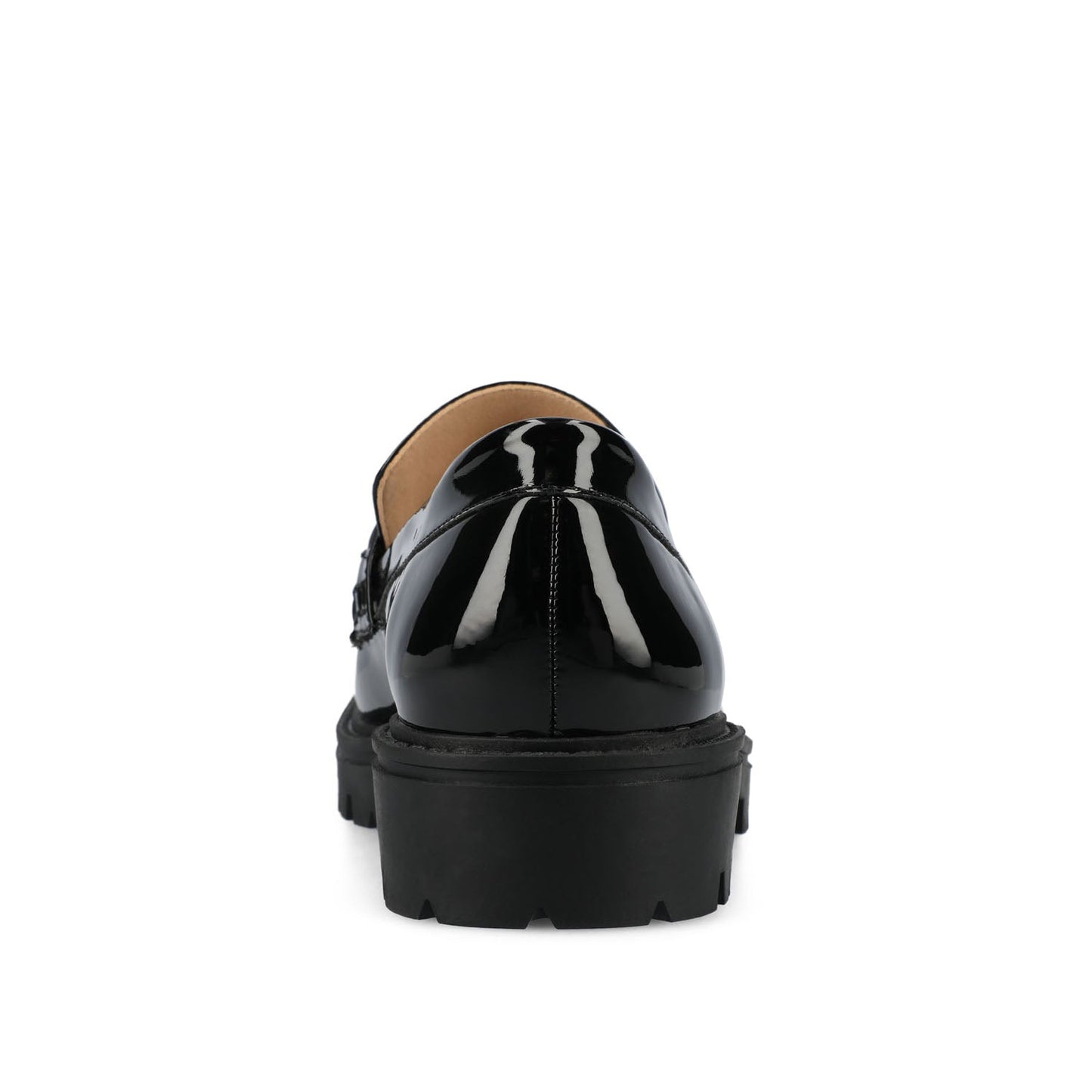 Journee JESSAMEY HORSE BIT LOAFER FLATS IN WIDE - Black Patent Leather