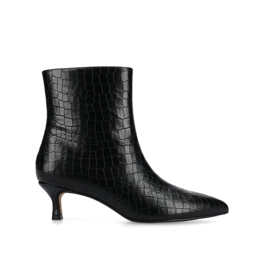 Journee ARELY POINTED TOE BOOTIES IN WIDE - Black Croco