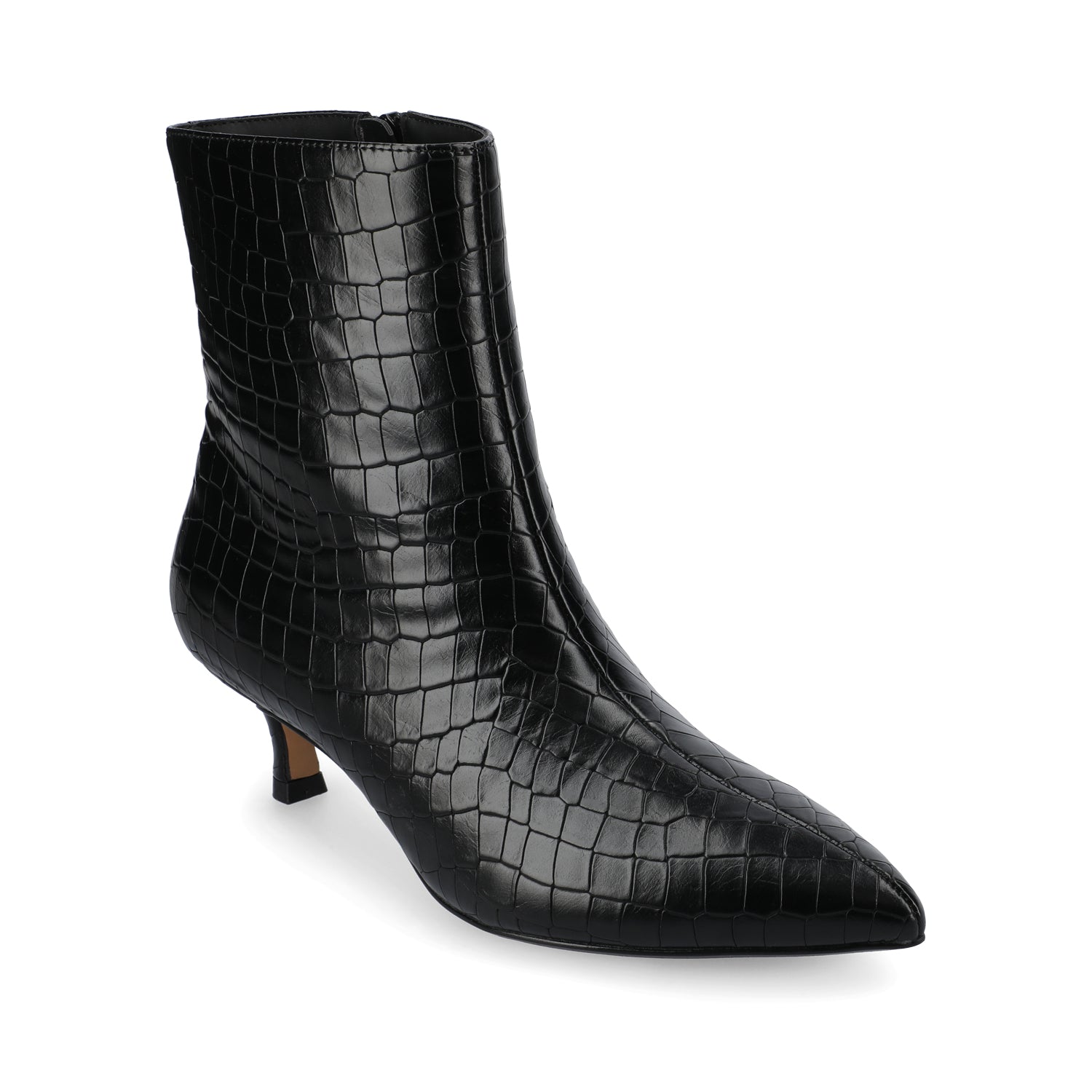 Journee ARELY POINTED TOE BOOTIES IN WIDE - Black Croco