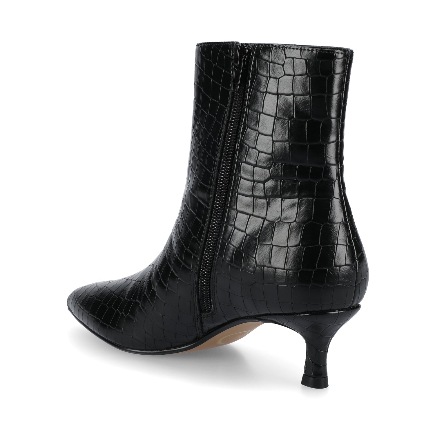 Journee ARELY POINTED TOE BOOTIES IN WIDE - Black Croco