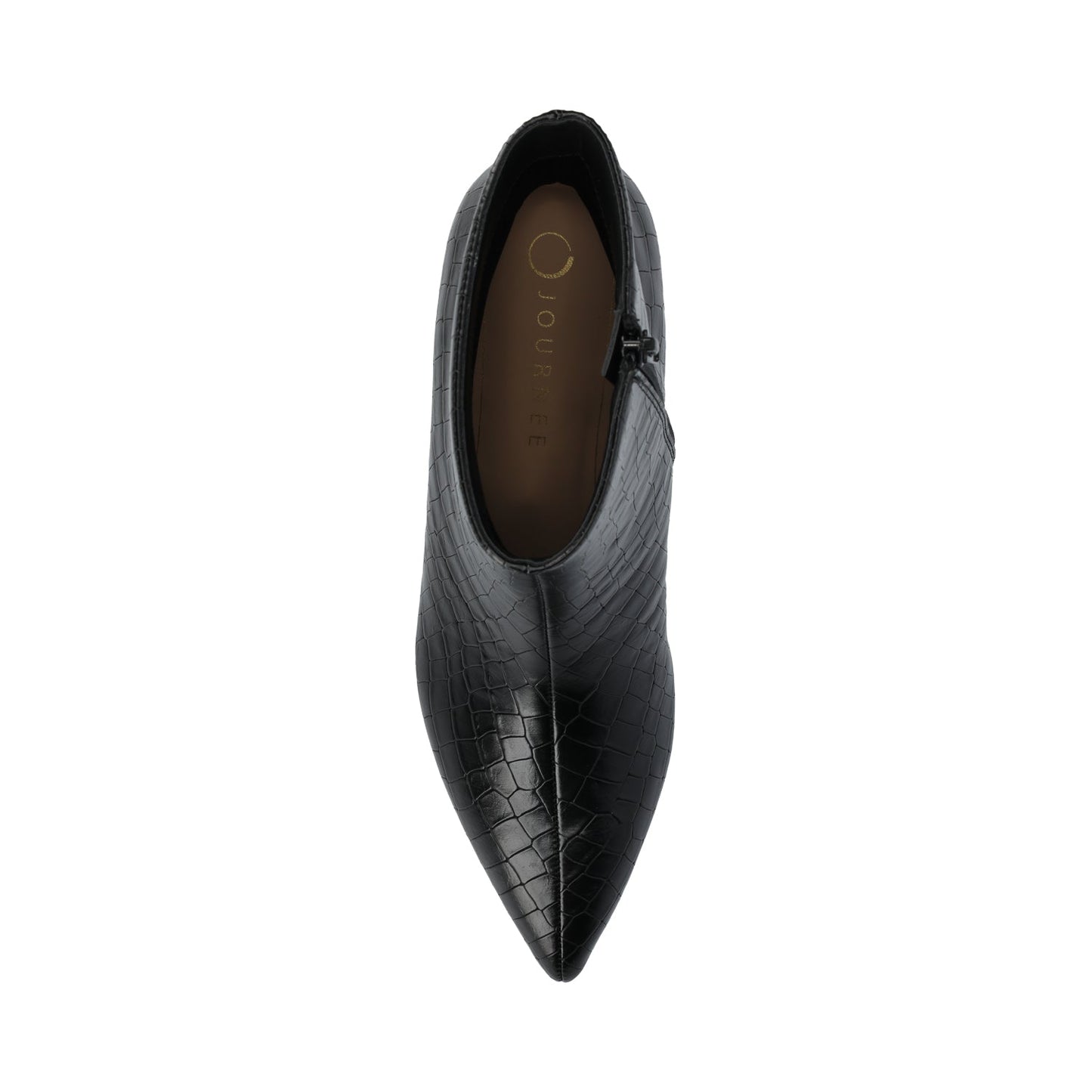 Journee ARELY POINTED TOE BOOTIES IN WIDE - Black Croco